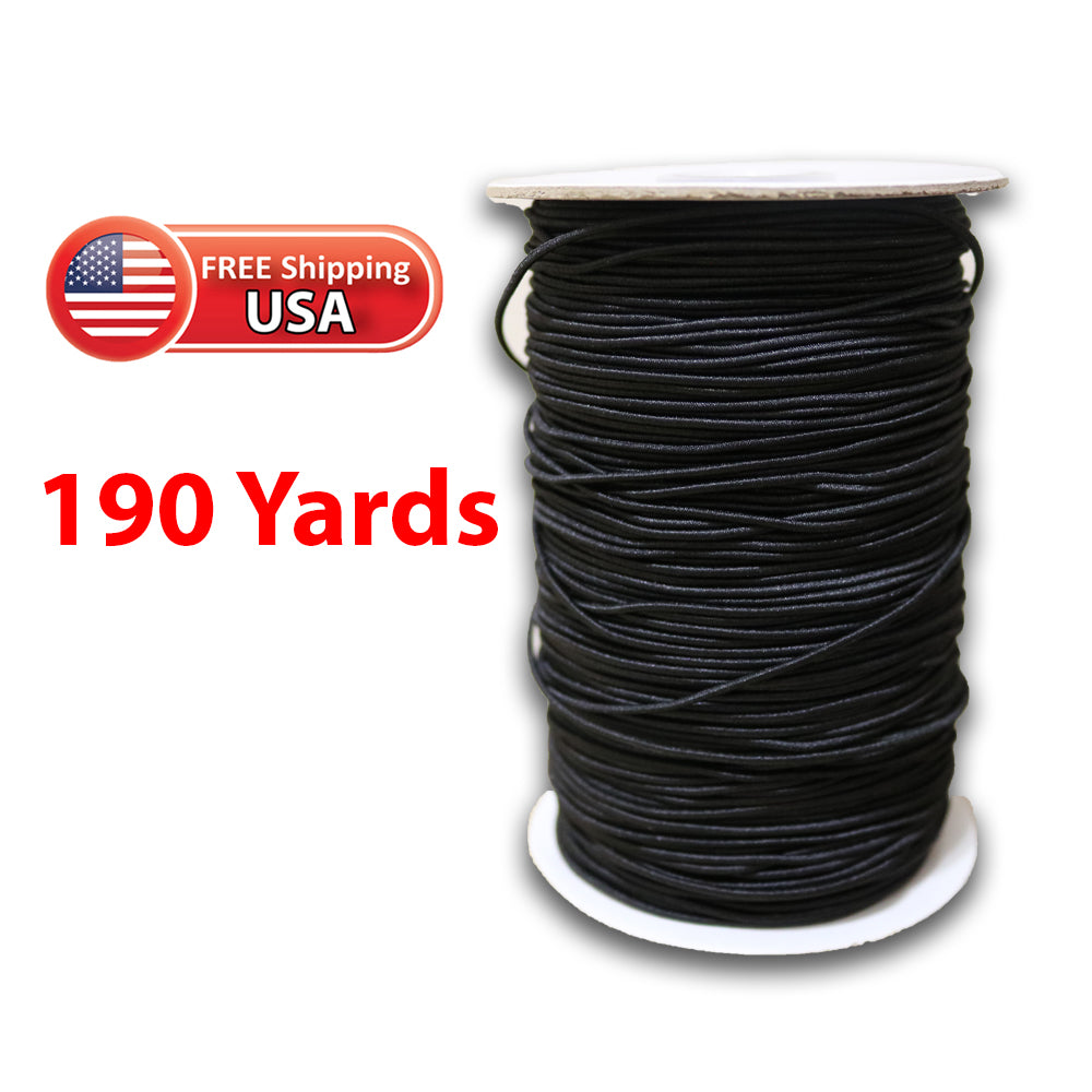 190 Yards Elastic Black Jewelry cord 1.1 mm (.045")