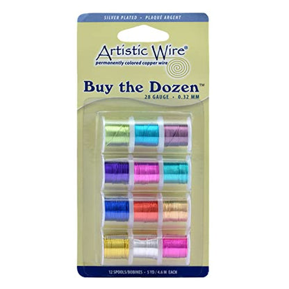 Artistic Wire Tarnish Resistant Colored Copper Wire, Buy-The-Dozen, 12 spools