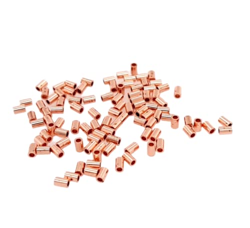 100pcs Copper Tube Crimp Beads, 3 X 2MM