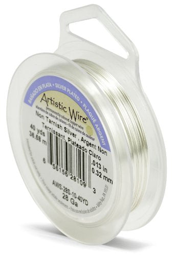 Artistic Wire, 18 Gauge / 1.0 mm Silver Plated Tarnish Resistant Colored Copper