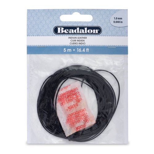 Beadalon Indian Leather 1.0mm Black, 5-Meter