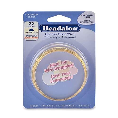 Beadalon German Style Wire, Half Round