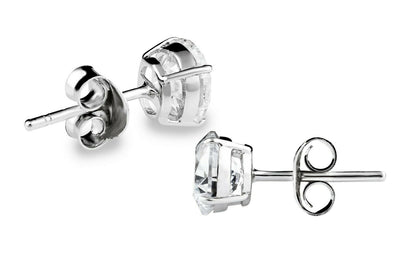 Swarovski Zirconia Stud Earrings setin White Gold Rhodium Plated Sterling Silver