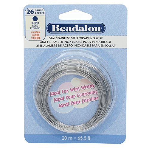 Beadalon Round Wire 316L Stainless Steel 26 Gauge, 20-Meter