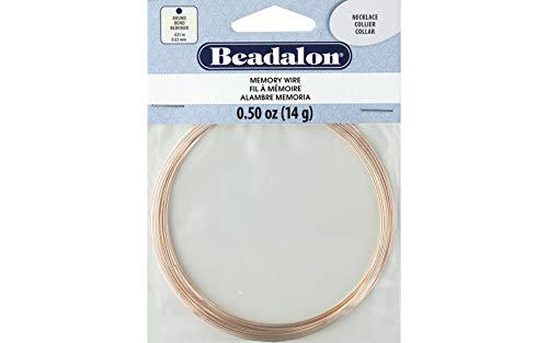 Beadalon Plated Memory Wire, Rose Gold