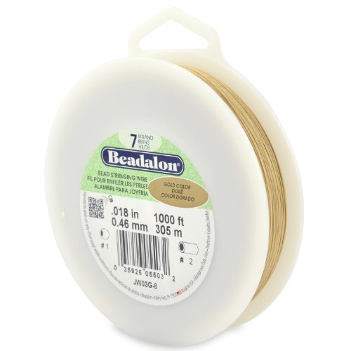 Beadalon 7-Strand 0.018" (0.46 mm) 1000 ft (305 m) Gold Color Bead Stringing Wire