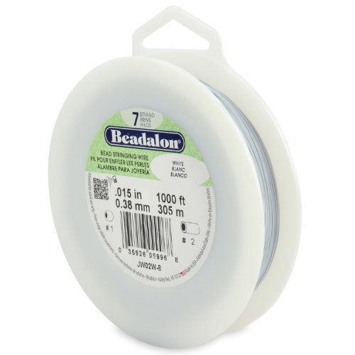 Beadalon 7-Strand 0.015" (0.38 mm) 1000 ft (305 m) White Bead Stringing Wire