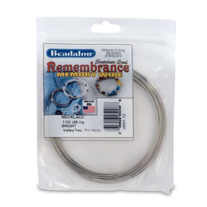 Beadalon Remembrance Memory Wire - Stainless Steel Pre-Formed Coiled Wire in Ring, Bracelet, Necklace Size for Jewelry Making, Crafts, Hobbies