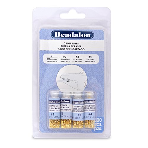Beadalon Crimp Tube Variety Pack (Sizes 1 to 4) 600 per Package - in Your Choice of Colors