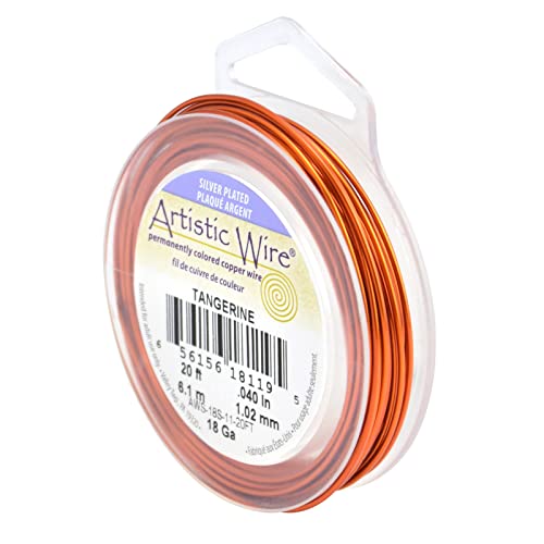 Artistic Wire, 18 Gauge / 1.0 mm Silver Plated Tarnish Resistant Colored Copper