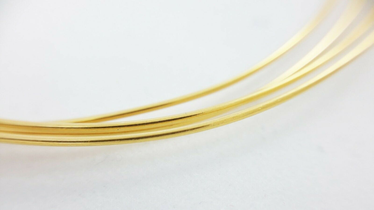 24K Solid Yellow Gold wire 1/4 Hard Round 20 22 24 26 28 Gauge 99.9% Pure Gold