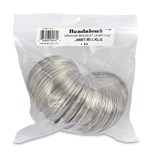 Beadalon Remembrance Memory Wire - Stainless Steel Pre-Formed Coiled Wire in Ring, Bracelet, Necklace Size for Jewelry Making, Crafts, Hobbies