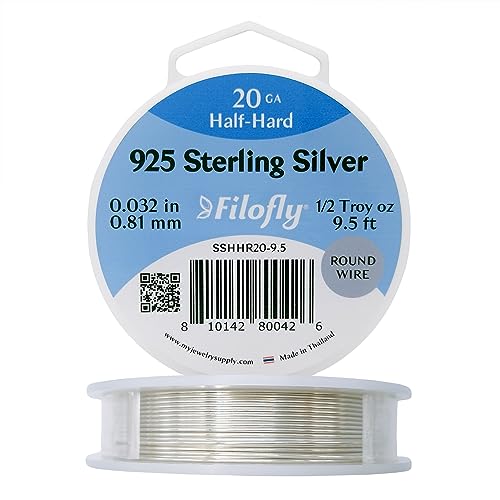 Filofly, 925 Sterling Silver, Half Hard, Round Wire