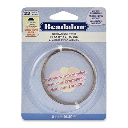 Beadalon German Style Wire, Half Round