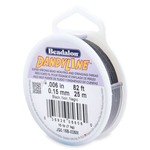 Beadalon DandyLine 0.15mm (0.006") Black, 25-Meter (82 ft)