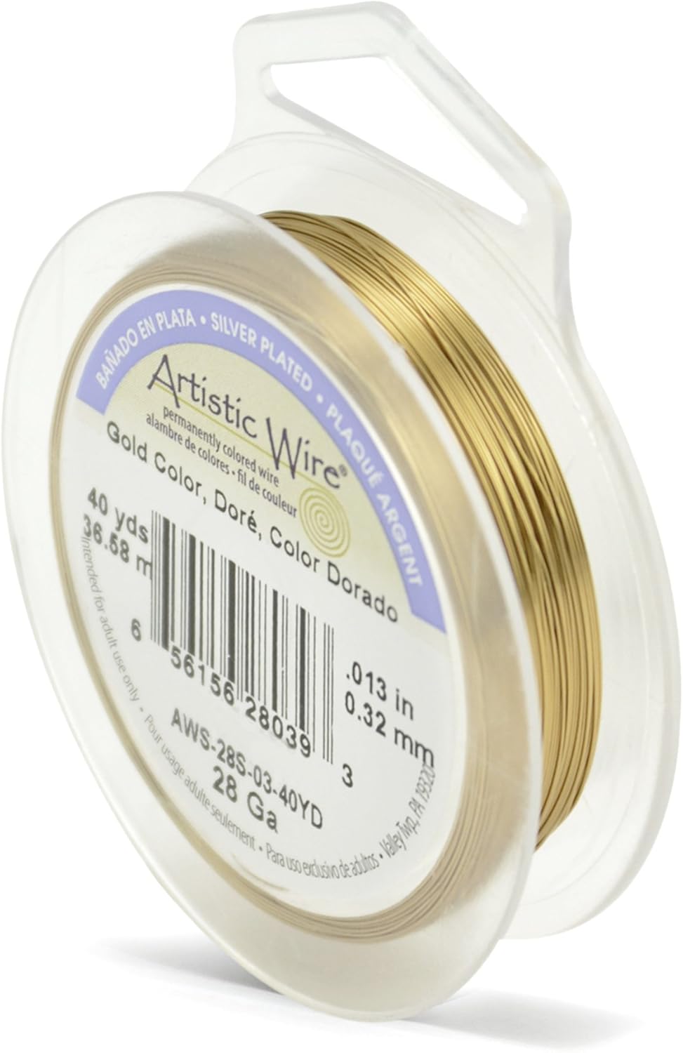 Artistic Wire, 18 Gauge / 1.0 mm Silver Plated Tarnish Resistant Colored Copper